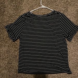 Striped black and white tee
